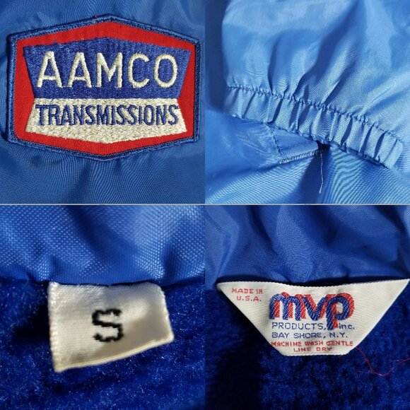 VTG AAmco S Shop Jacket Fleece Lined Auto Mechanic Grease Monkey Snap USA Patch - Picture 13 of 13
